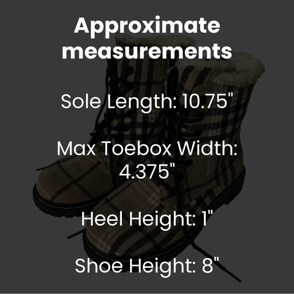 Torrid Plaid Combat Boots - Beige, Cream, Black - Women’s 7.5WW (Extra Wide) - Picture 2 of 10